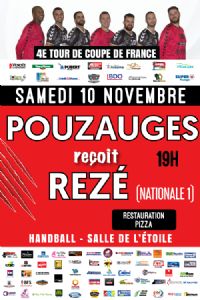 4e tour de Coupe de France PVHB VS REZÉ.. Le samedi 10 novembre 2018 à Pouzauges. Vendee.  19H00